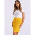 thumbnail image 2 of DARING DIVA Women's Ripped Hem Washed Jeans Denim Skirt S Yellow, 2 of 6
