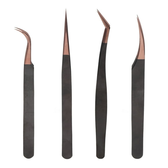 Pinzas para uñas, 4 piezas Pinzas para extensiones de pestañas Pinzas para pestañas Pinzas para pestañas Rendimiento de primer nivel
