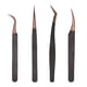 thumbnail image 1 of 4 pinzas para extensiones de pestañas de acero inoxidable, antiestáticas, para manicura., 1 of 14