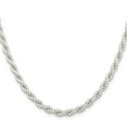 thumbnail image 6 of Auriga Fine Jewelry 925 Sterling Silver 5 mm Solid Rope Chain Necklace for Women 22", 6 of 7