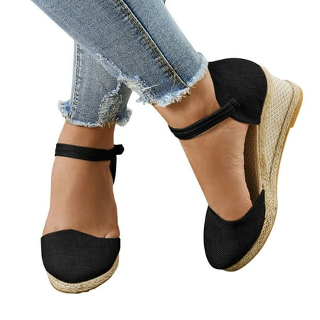 

2024 New Breathable Women Platform Wedge Sandals Platform Sandals for Women Fashion Versatile Braided Buckle Pool Sandals Women Breathable Wedge Sandals