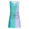 thumbnail image 4 of mtvxesu Robe d'Été, Robe Débardeur d'Été Décontractée Ample à Imprimé Floral pour Femme, Robe de Plage Ajourée Sans Manches, Robes Chemise, 4 of 5