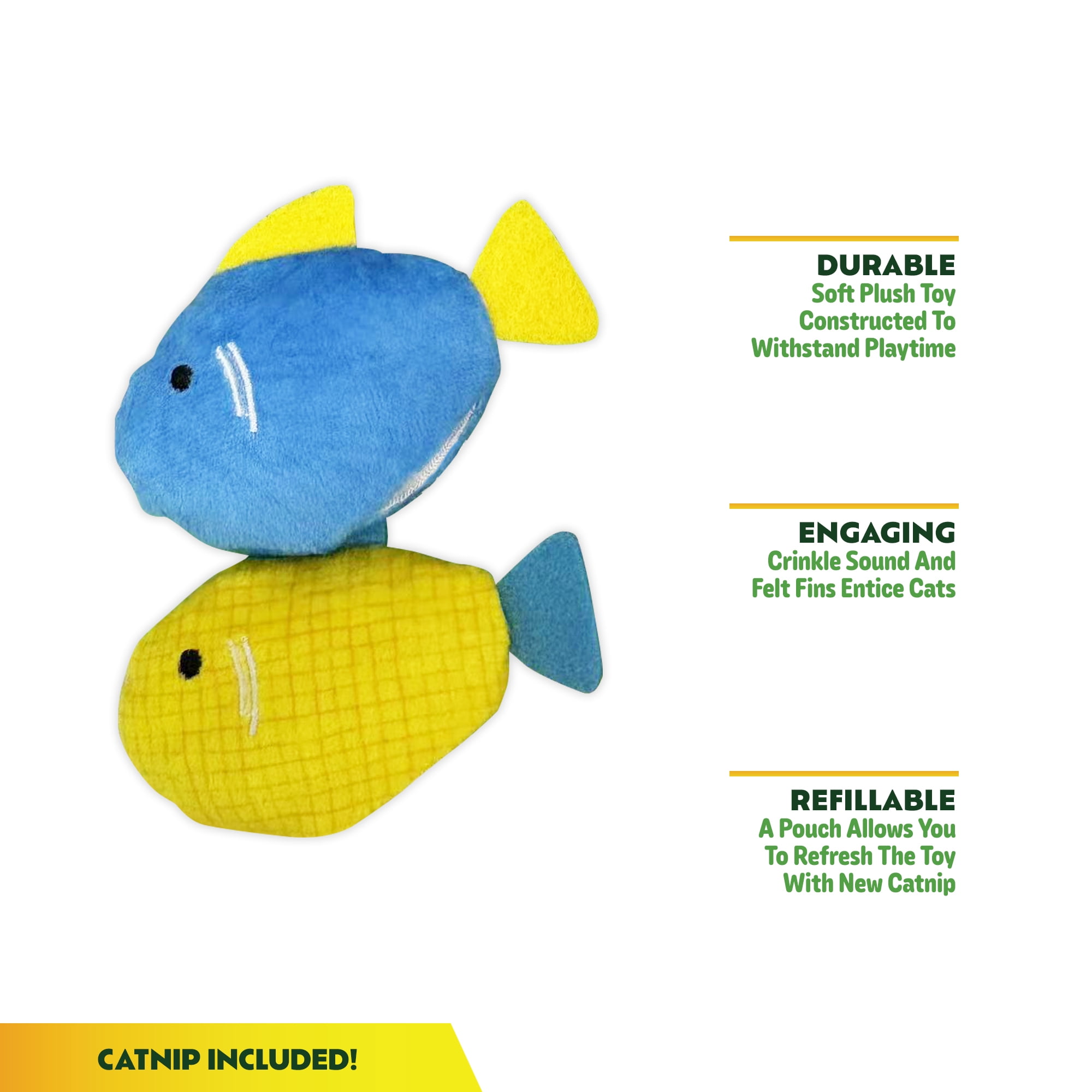 Kitty Ka Zoom Catnip Fish Toy 2 Pack