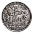 thumbnail image 2 of 1 oz Silver Antique Round - Hobo Nickel (Viking Berserker), 2 of 2