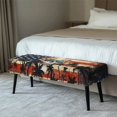 thumbnail image 2 of Psesaysky Hawaiian Skull Print Stretch Bench Covers Slipcover, USA Flag Anti-Dust Bench Seat Protector, Washable Rectangle Seat Covers for Dining Room, Living Room, Kitchen, 2 of 7