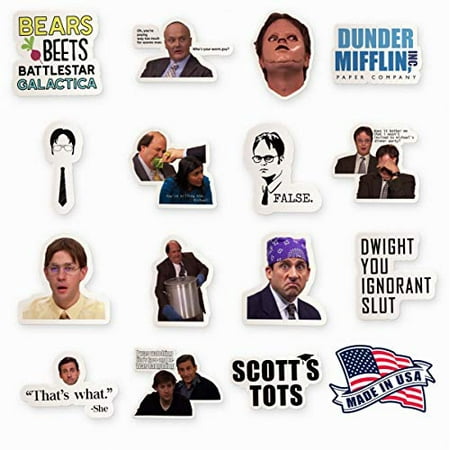 the office stickers 15 pack of funny stickers dunder mifflin sticker the office laptop decal the office merchandise stickers for computers hydro flasks water bottles laptop stickers office walmart canada