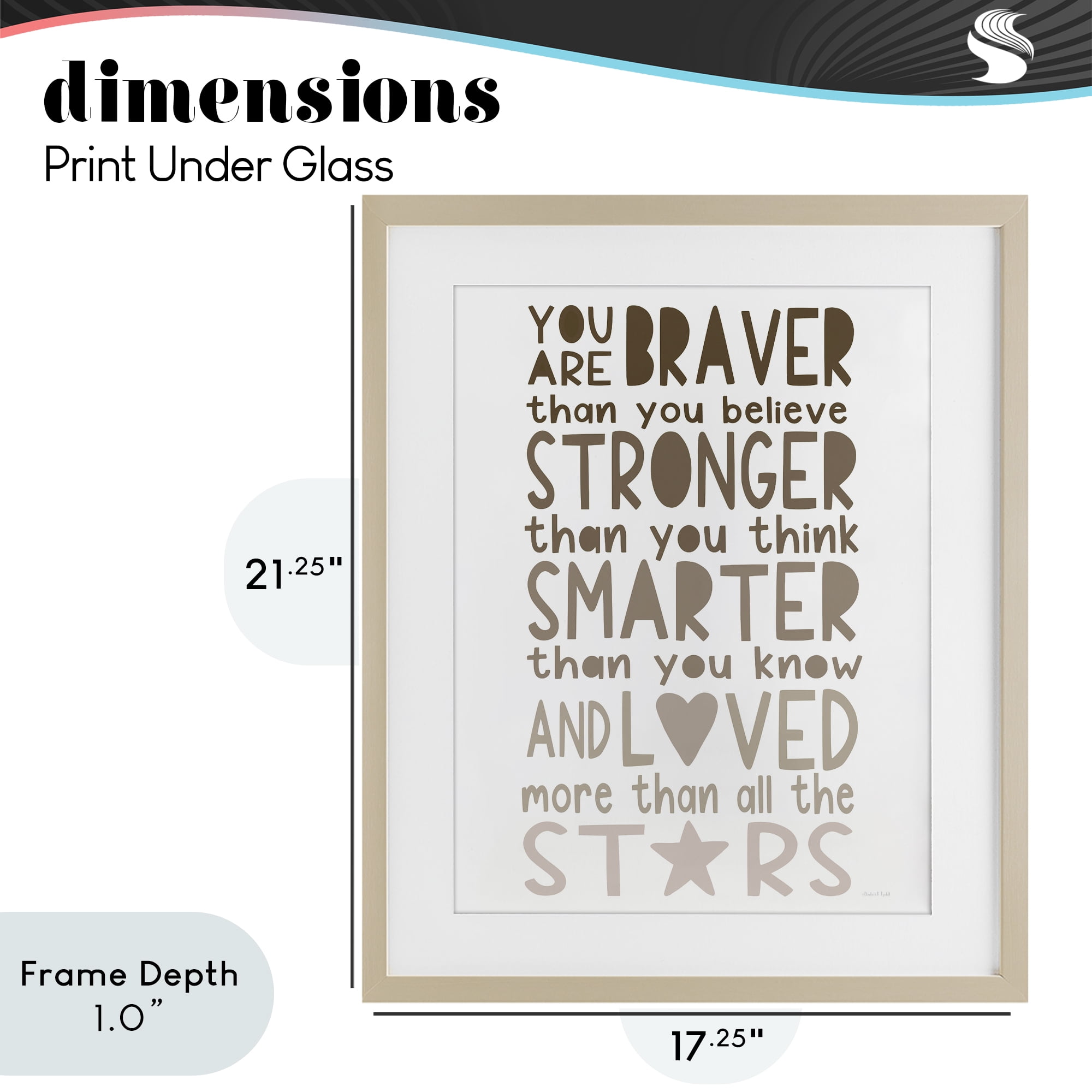 Stupell Industries Loved More Than The Stars Birch Framed Print Under Glass, design by Elizabeth Tyndall