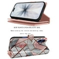 thumbnail image 5 of For iphone 17 Case Wallet with Card Holder, Lanyard and Kickstand for Women Men, Ebizware Magnetic Flip Detachable PU Leather Wallet Phone Case Cover for iphone 17 6.3" - Marble Pink, 5 of 7