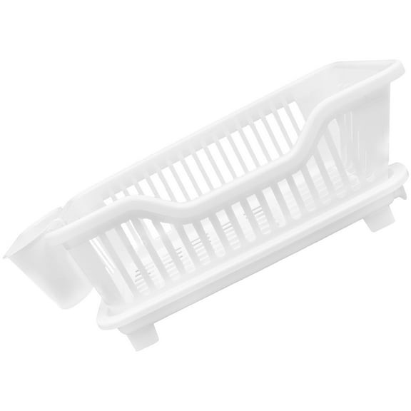 EXHUMKY White Kitchen Dish Drainer Rack Compact Multi Functional Drying Rack for Dishes and Vegetables