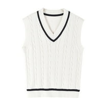 CYRBOKO Toddler Boys Sweater Vests, Sleeveless V-neck Formal Casual School Uniform Vests White Size 4-5 T