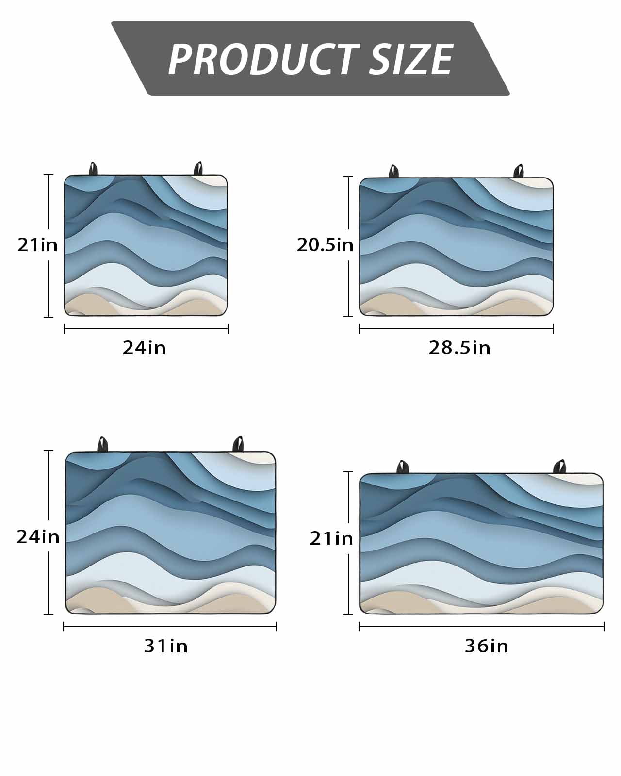 Stove Top Covers for Electric Stove, Blue Beige Ombre Glass Stovetop Cover Protector, Modern Abstract Moire Art Geometric Induction Cooktop Protector Oven Mat for Kitchen Countertop 24"x21"