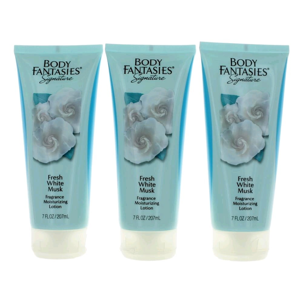 Fresh White Musk by Body Fantasies, 3 Pack of 7 oz Body Lotion for