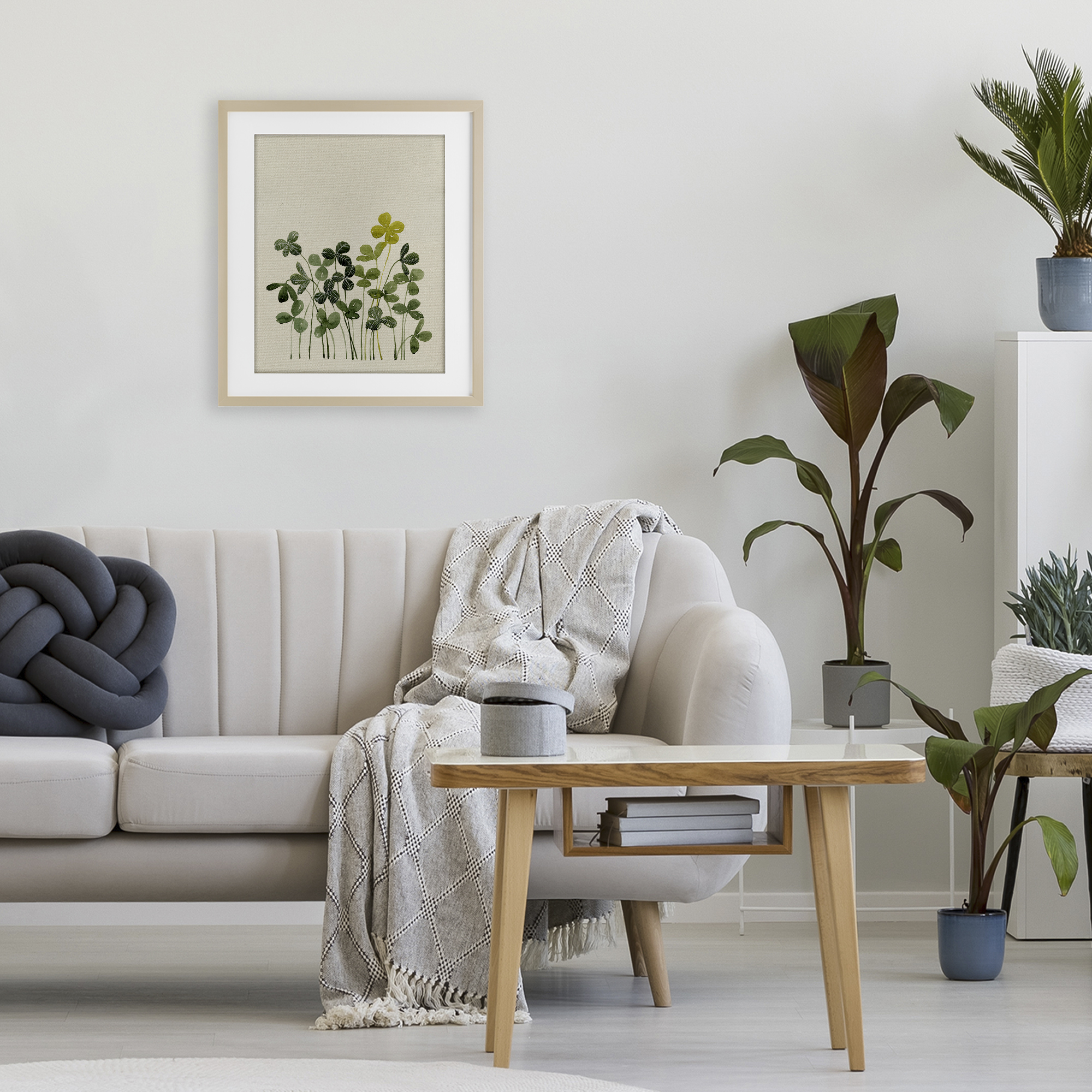 Hidden Gems Botanicals Birch Framed Print Under Glass, design by Grace Popp