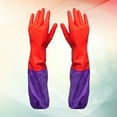 thumbnail image 5 of WASHWEPE Waterproof Rubber Gloves Red 1 Pair 19.3x4.9x2in Long Cuff, 5 of 7