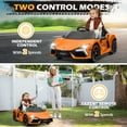 thumbnail image 4 of Winado 12V Ride on Car, Licensed Lamborghini Revuelto Electric Car with Remote Control, Music, LED Lights, Ride on Toys for Kids Ages 3-6 Boy Girls Gift, Orange, 4 of 7