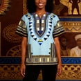 thumbnail image 5 of Africa Print Tee, Plus Size Dashiki Unisex Cotton Tunic Tops with Geometric Patterns and Breathable Comfort, 5 of 7