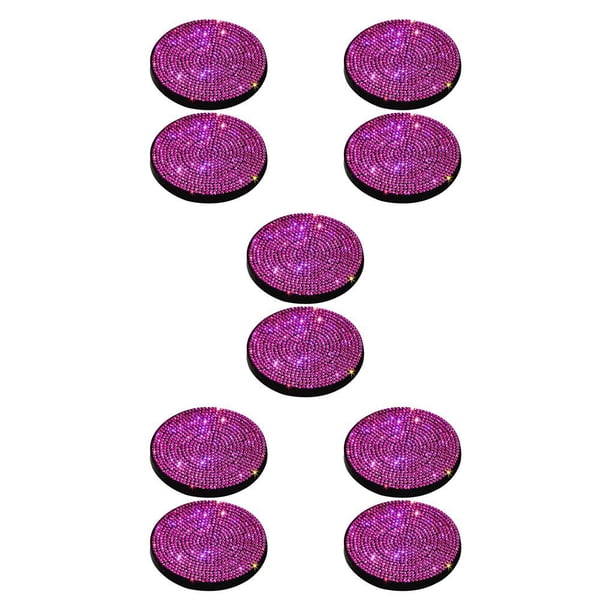 Kenally Paquete de 2 alfombrillas para portavasos para automóviles, accesorios impermeables, color blanco Rosa 5piezas