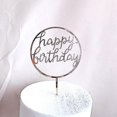 thumbnail image 2 of Decoración para tarta YONGSHENG 6 uds Feliz Cumpleaños Acrílico Oro rosa 16.00X9.80X0.20cm, 2 of 4