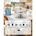 thumbnail image 4 of Ensemble de 4 Plats Anti-Frottement pour Buffet, Serveurs de Buffet Ronds de 5 QT et Ensemble de Réchauds avec Couvercle, Réchauds en Acier Inoxydable pour Traiteurs, Fêtes, Mariage, Banquet, 4 of 7