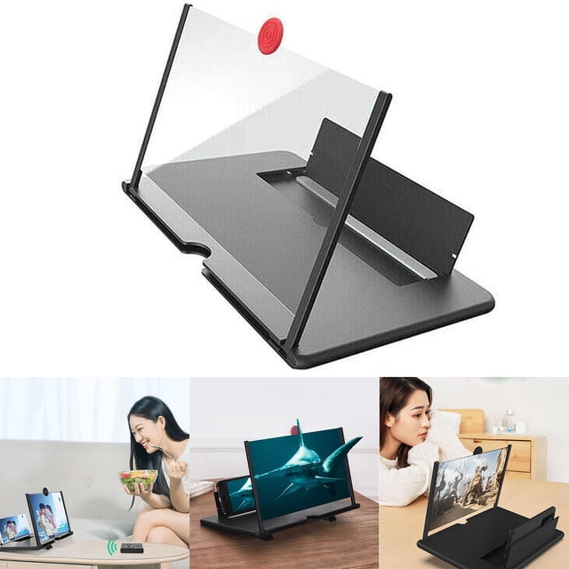 3D Phone Screen Magnifier Stereoscopic Amplifying Desktop 12Inch 3D Screen Magnifier Mobile Phone Screen Video Magnifying Glass Desktop Stand Magnifying Screen Mobile Phone Stand