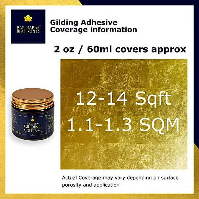 Gilding Adhesive 60ml - by Barnabas Blattgold - Water Based Gold Leaf Sheets Size