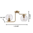 thumbnail image 2 of 204336A Eglo Lighting Marojales - Two Light Flush Mount-Brushed Gold Finish, 2 of 3