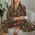 thumbnail image 6 of Wukai Fox In Forest Print Women's Pajama Set,PJ Set,Lounge Sets For Women Soft Long Sleeve Sleepwear Comfort and Style-XX-Large, 6 of 7