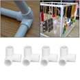 thumbnail image 4 of 3 Way Pipe Fittings, PVC Elbow Connector Impact Resistant Easy To Connect 90 Degree Elbow 20mm Inner Diameter  For Furniture Installation For Tent Connection White, 4 of 8