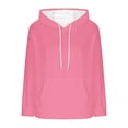 thumbnail image 5 of Womens Soft Fleece Hoodies Solid Color Casual Loose Fitting Long Sleeve Drawstring Pullover Fuzzy Loungewear Tops with Pockets XL, 5 of 5