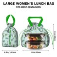 thumbnail image 5 of LightBlue Cartoon Dinosaurs Trees Pattern Drawstring Lunch Bag Women - Drawstring Lunch Bag Insulated for Work Office - Stain-Resistant Large Lunchbags for Women with Multi-Pockets, 5 of 6