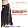 thumbnail image 6 of XChangeFun 35.4in Chiffon Women's Belly Dance Skirt with Coins, Black, 6 of 9