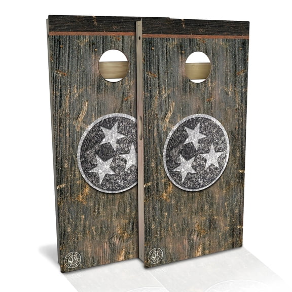 Skip's Garage | Tennessee Flag Rustic Cornhole Board Set | Includes Boards & Bags | Choose Your Size & Accessories
