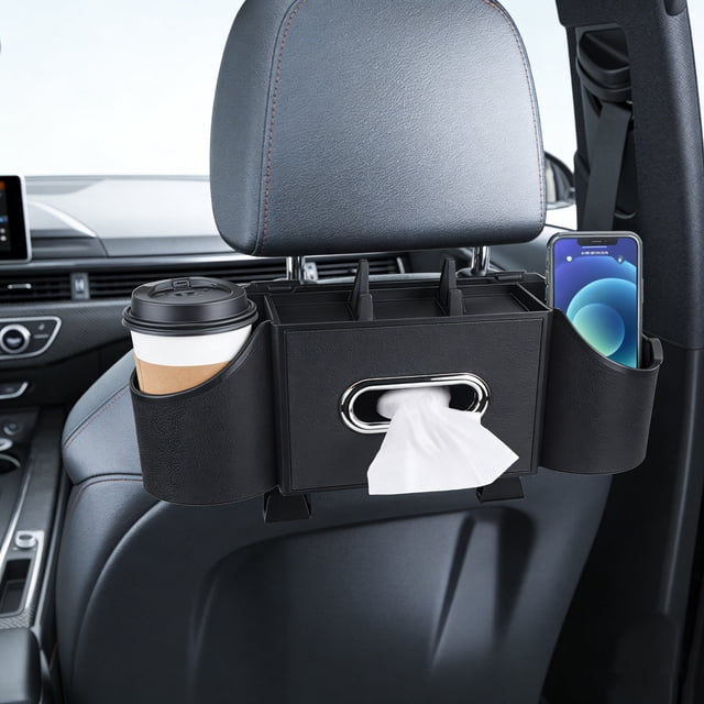 BotaniNest 4 In 1 Organizer Back Seat 2026 Multifunctional Organizer Portable Cup Holder For Road Trips Durable Trash For Families Universal Seat Organizer