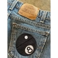 thumbnail image 2 of Pantalones cortos de tela vaquera para hombre, Shorts de cintura alta con bordado de Bola negra y 8 patrones, estilo Retro Y2K, ideal para baloncesto y verano, 2 of 5