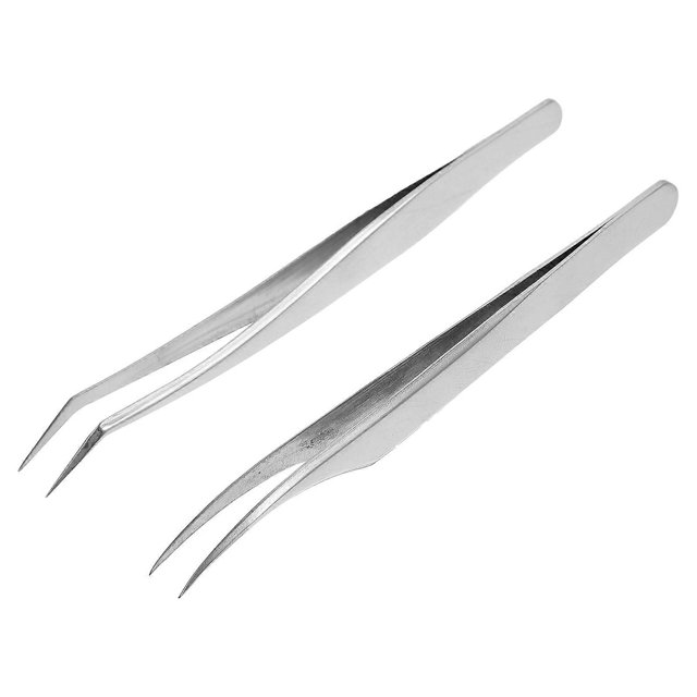 Professional Sturdy Eyelash Grafting Tweezers Easy Application Eyelash Artists 14.5x2.8cm 2Pcs