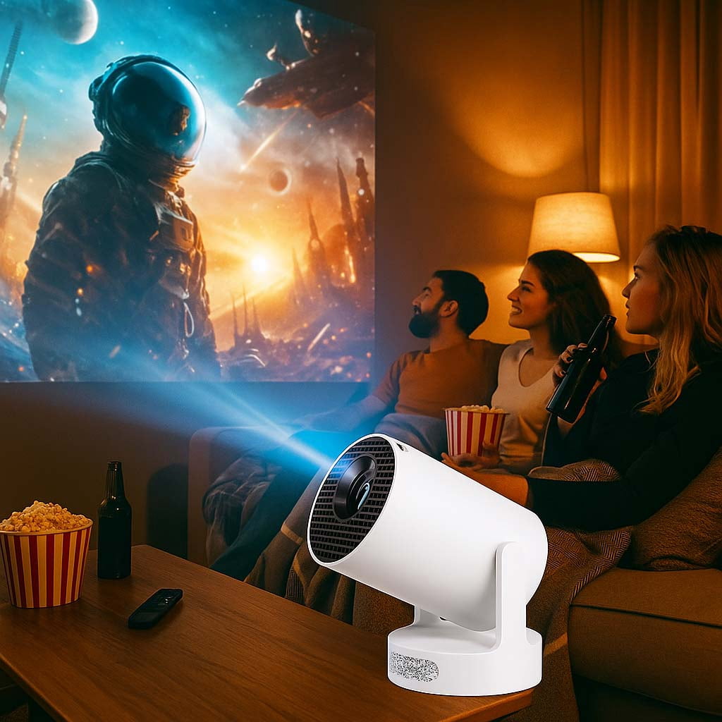 Panefright Halloween Projector, Mini Portable Projector, 4k With Wifi6 & Bluetooth 5.4, 5w Hifi Speaker, Auto Vertical Keystone, 180° Rotatable for Home, Bedroom & Outdoor Fun