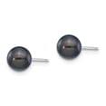 thumbnail image 2 of Finest Gold 14K White Gold 6-7 mm Round Black Saltwater Akoya Earrings, 2 of 3