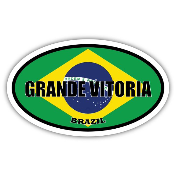 Campo Grande Brazil Flag Oval Decal Vinyl Bumper Sticker 3x5 inches