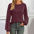 thumbnail image 2 of Womens Long Sleeve Shirts Casual Tops Dressy Outfits Fall Fashion Blouses Lace Clothes Y2k, 2 of 9