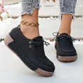 thumbnail image 5 of IEMIEMIEM Women’s Canvas Loafers Breathable Lace-Up Platform Casual Soft Comfort Walking Shoes Lightweight Non Slip Wedge Sneakers for Daily Outdoor Travel Work All Day Standing Wear Black 8.5 Wide, 5 of 6