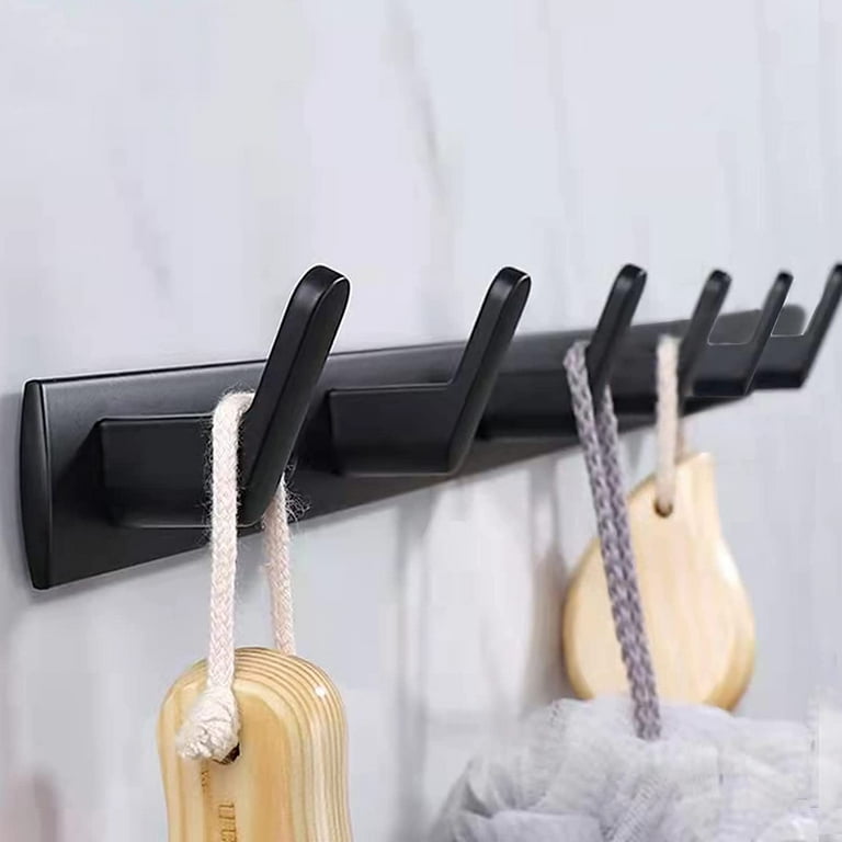 Coat Rack Wall Mount with 6 Wall Hooks, Black Coat Hangers for Wall,  Dinosam Wall Mounted Modern Aluminum Coat Hooks Hat Hooks Suitable for  Living Room Entrance, Bedroom, Kitchen, Bathroom 