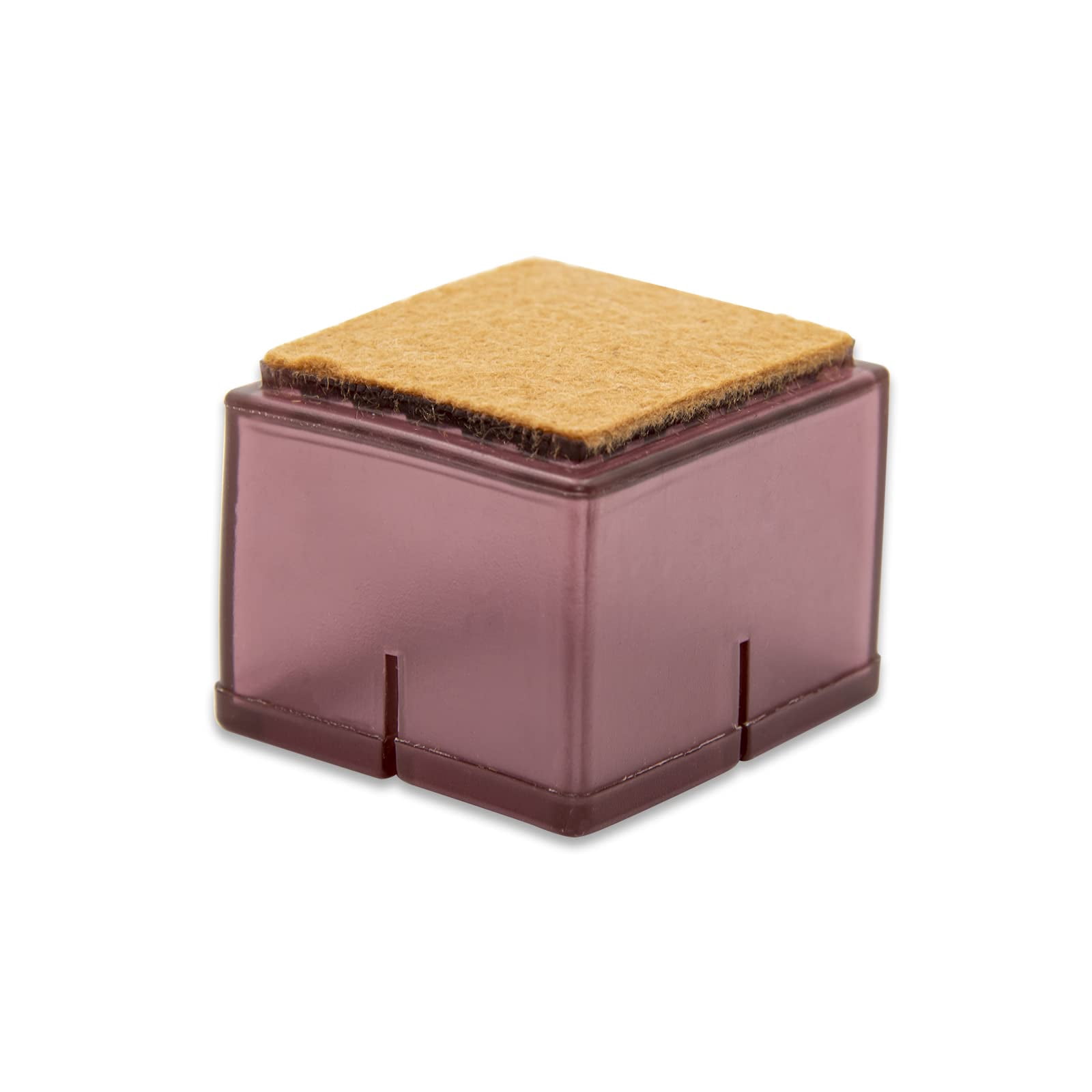 Flyshop 8PCS Rectangle Chair Leg Caps with Felt Pads Durable PVC Protective Feet Cap Prevent Scratches Reduce Noise Felt Furniture Pads, Brown Floor Protectors, Length 38 to 44mm, Width 35 to 41mm