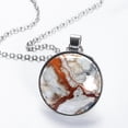 thumbnail image 2 of Marble Glass Circular Pendant Necklace - Women's Jewelry, 2 of 5