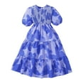thumbnail image 1 of MIASHUI Little Girl Children Kid Short Sleeve Floral Dresses,Blue,9-10 Years, 1 of 3