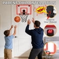 thumbnail image 3 of GARITIN Indoor Basketball Hoop for Kids, Over The Door Basketball Hoop Set with LED Lights, Scoreboard, 1 Balls & Sound Effects, LED Basketball Hoops for Teens Adults Boys Toys, 3 of 7