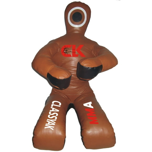 Classyak MMA Jiu Jitsu Martial Arts Training Wrestling Brown Sitting Position Punching Bag - Unfilled