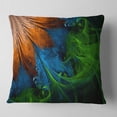 thumbnail image 2 of Designart Fractal Flower Orange and Blue - Floral Throw Pillow - 16x16, 2 of 5