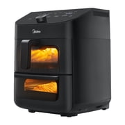 Midea Air Fryer, 11 Qt, Double Basket with Dual Cooking Zones, 8-In-1 Presets, Sync Finish Technology, Black