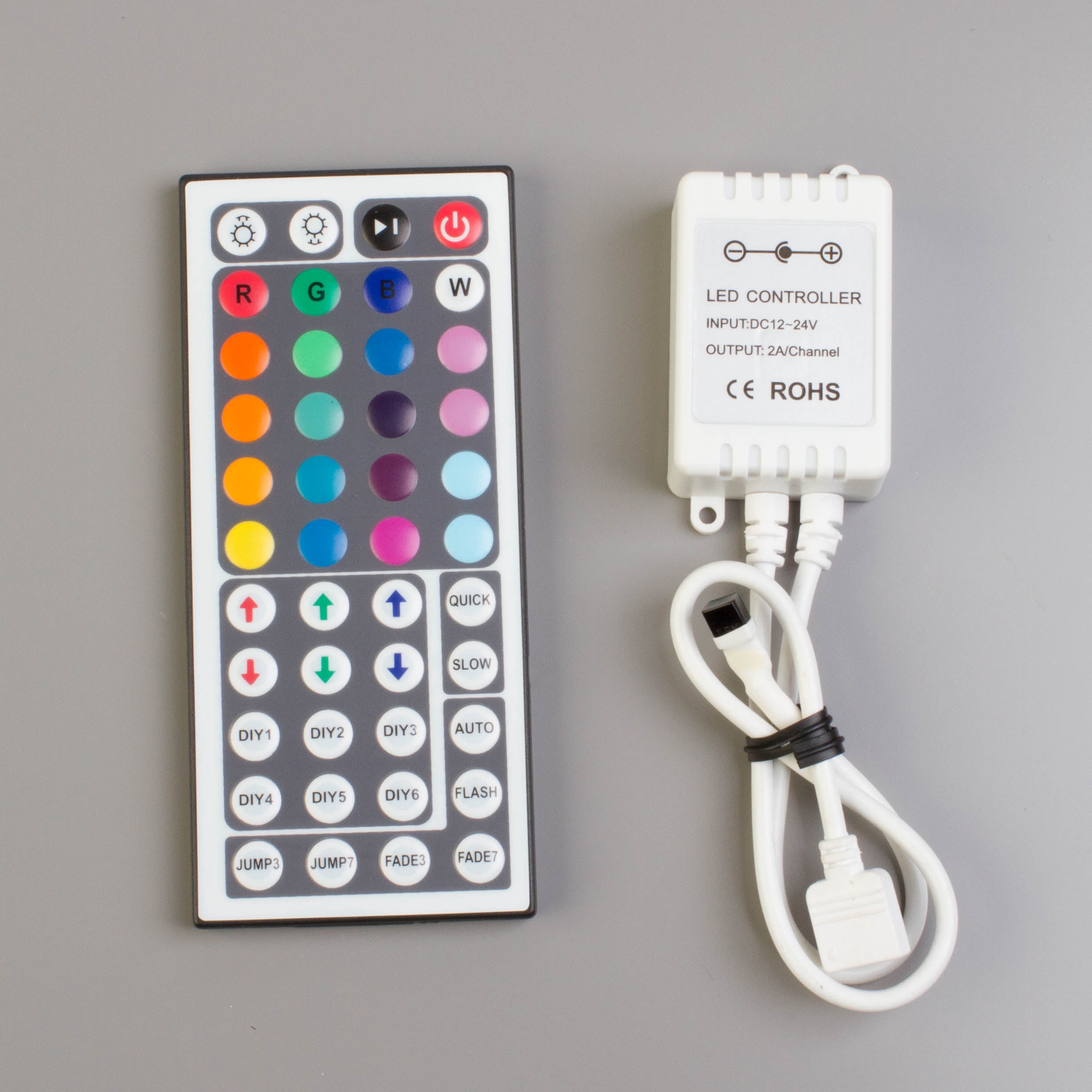 8ft RGB Color LED Strip Light, Black Series  Multi-color  + Controller + UL Power Supply