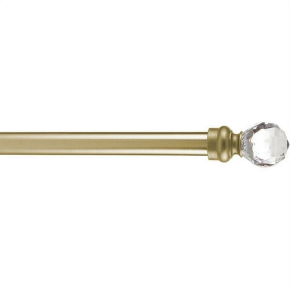 Home Details Crystal Ball Expandable Curtain Rod 86"-120" in Antique Brass